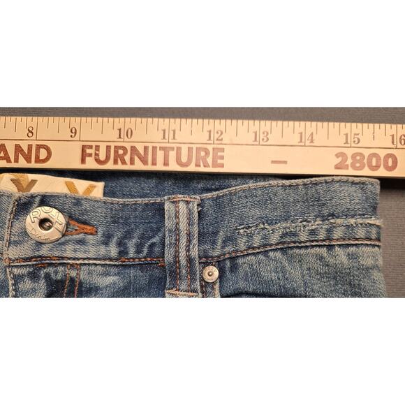 Y2K Roxy Denim Womens Jeans Size 31x32 Low Rise Flare Medium Wash Sunset Beach - Picture 9 of 9